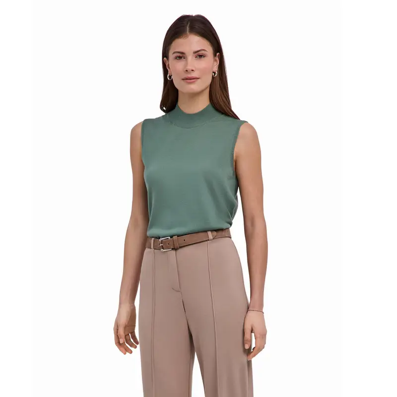 Pure Merino Wool Donna Gilet Verde