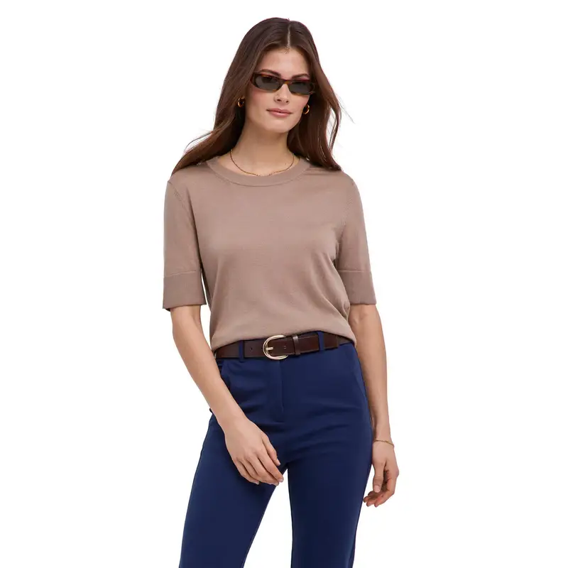Pure Merino Wool Donna Pullover Marrone
