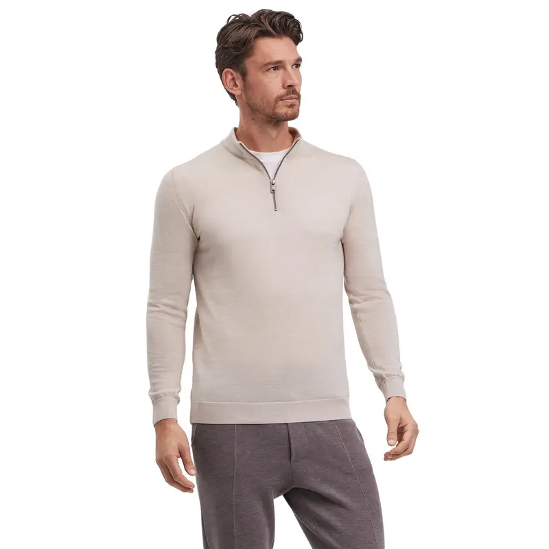 Pure Merino Wool Uomo Pullover Beige