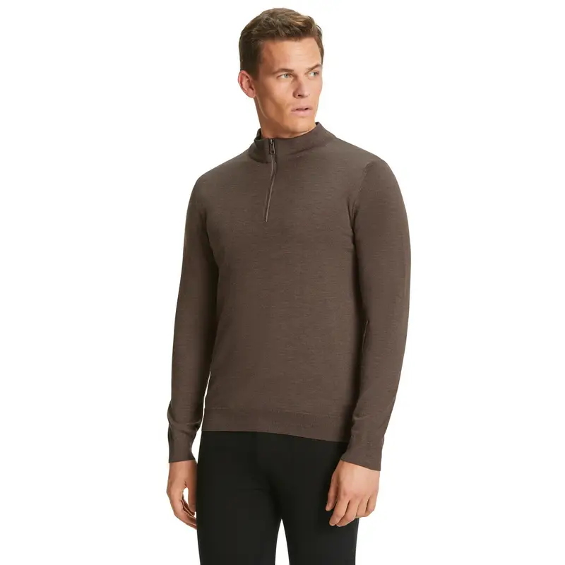 Pure Merino Wool Uomo Pullover Marrone