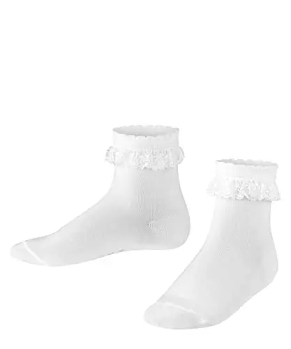 FALKE Romantic Lace K So cotone tinta unita 1 paio, Calzini Unisex - Bambini, Bianco White 2000, 35