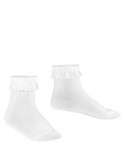 FALKE Romantic Lace K So cotone tinta unita 1 paio, Calzini Unisex - Bambini, Bianco White 2000, 35 miniatura 3