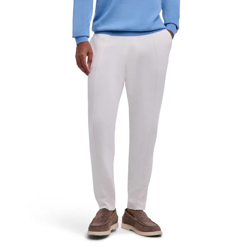 Silk Linen Uomo Pantaloni Bianco