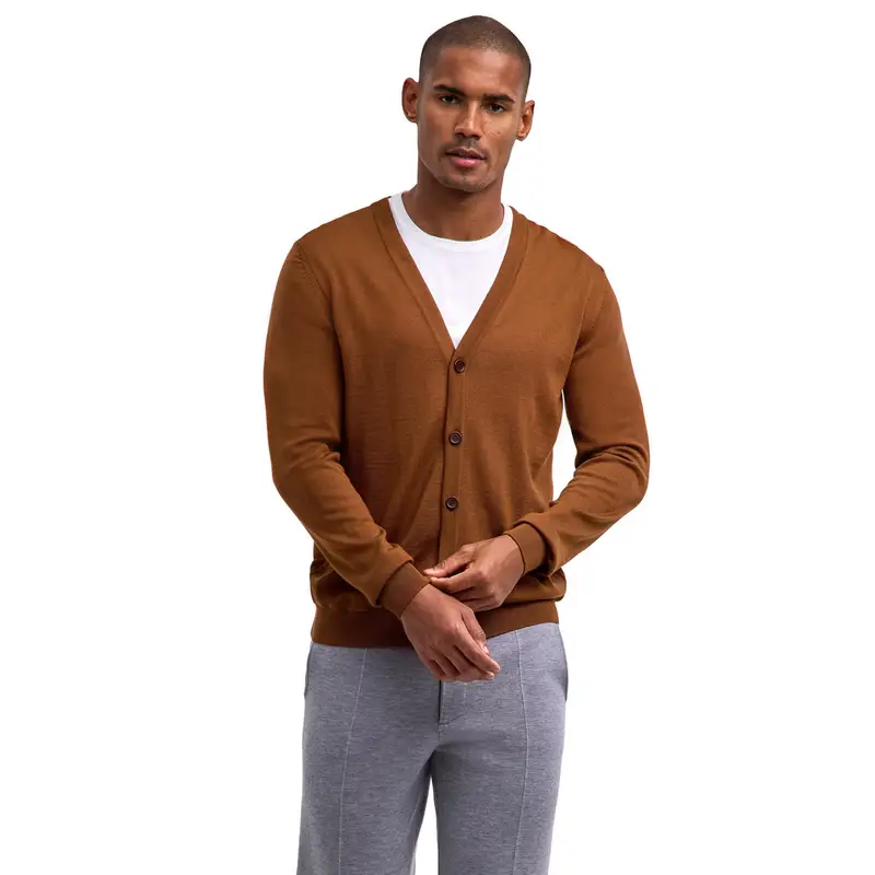 FALKE Cardigan Uomo Marrone 4136112