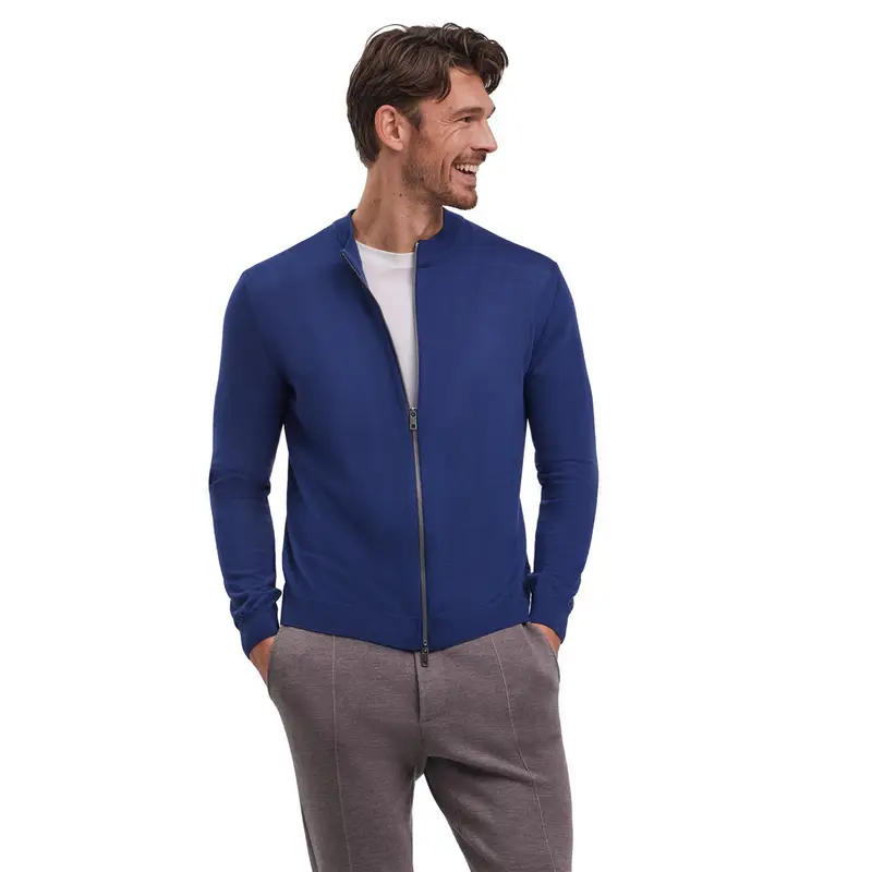 Uomo Giacca con zip Blu