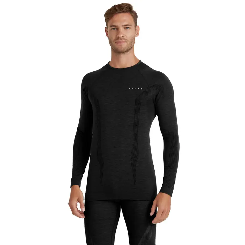 Uomo Maglia a manica lunga Wool-Tech Nero
