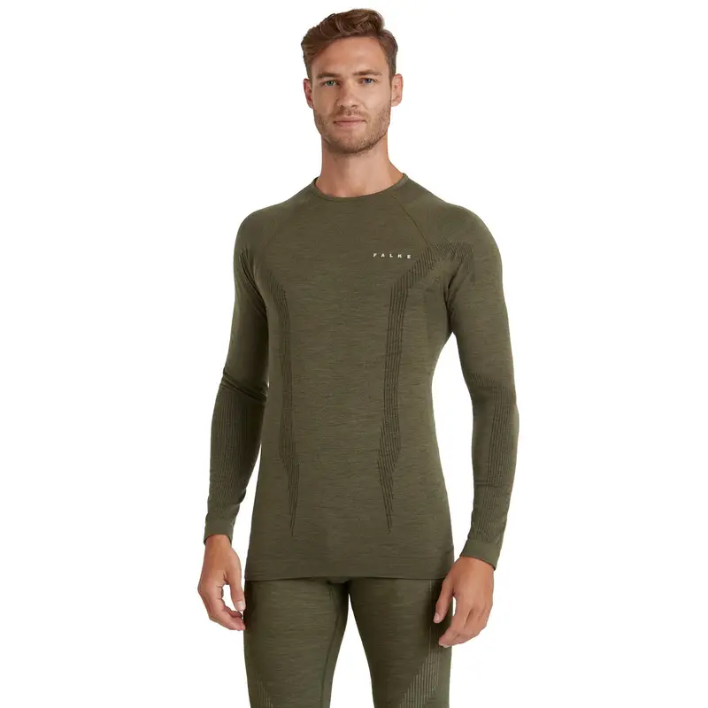 Uomo Maglia a manica lunga Wool-Tech Verde