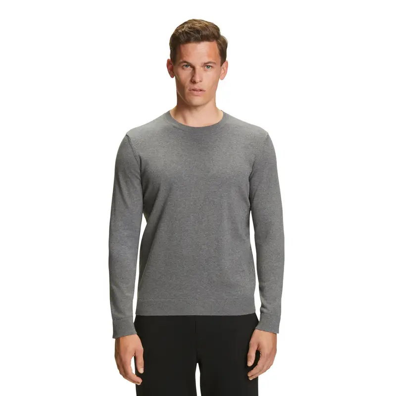 Falke Pullover Uomo Grigio in Cotone