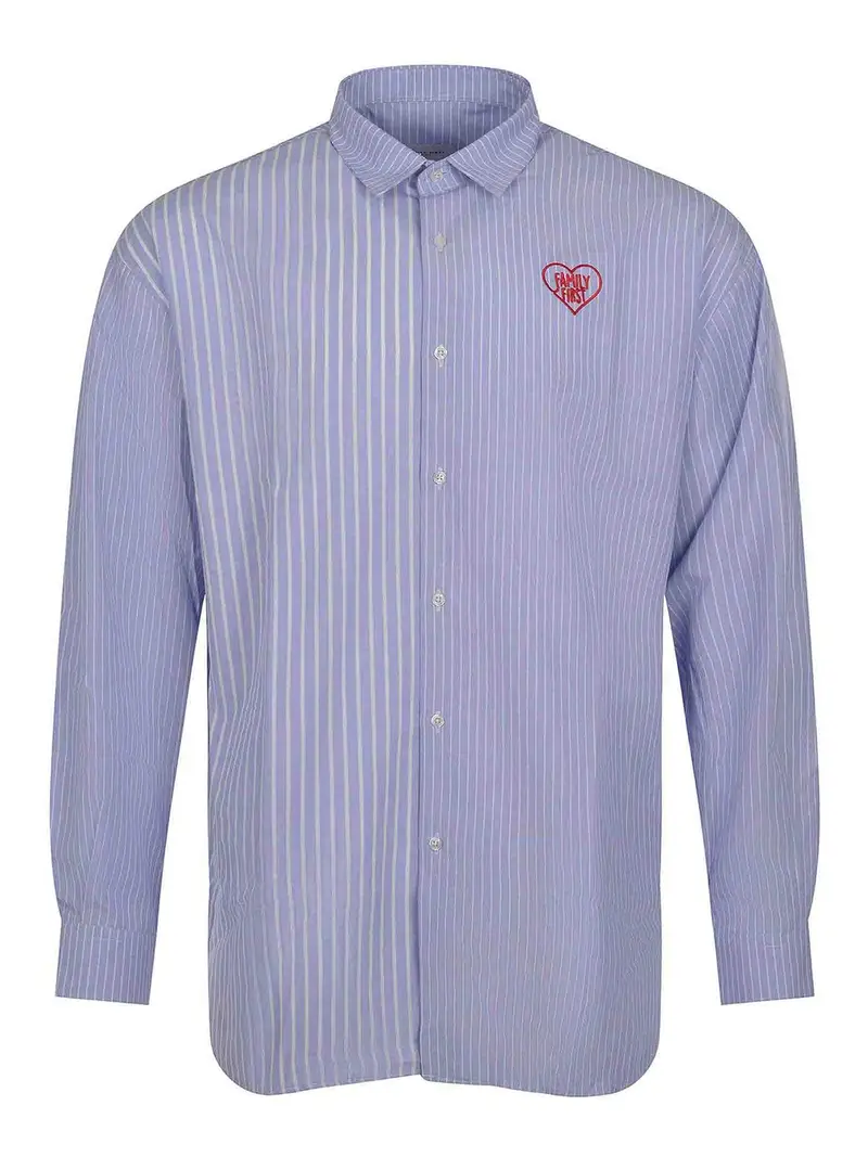 Camicia in miscela di cotone Blu