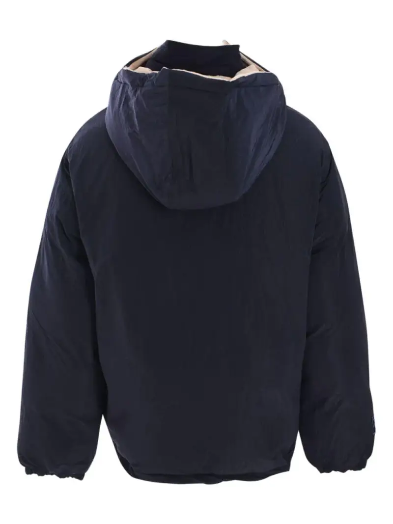 Bomber imbottito reversibile logo petto beige/blu miniatura 2