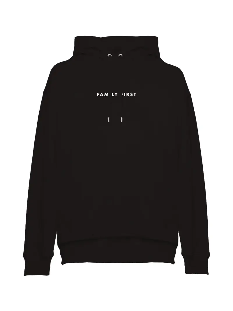 Felpa nera mini logo centrale Nero