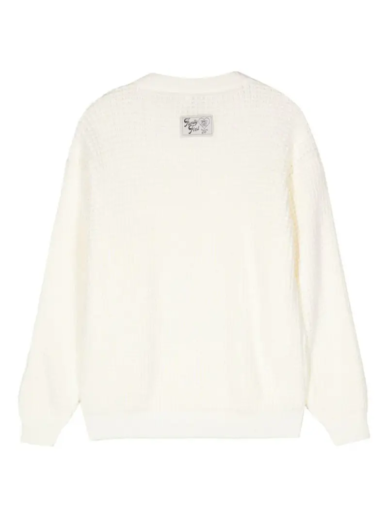 Maglione bianco in maglia chunky miniatura 2