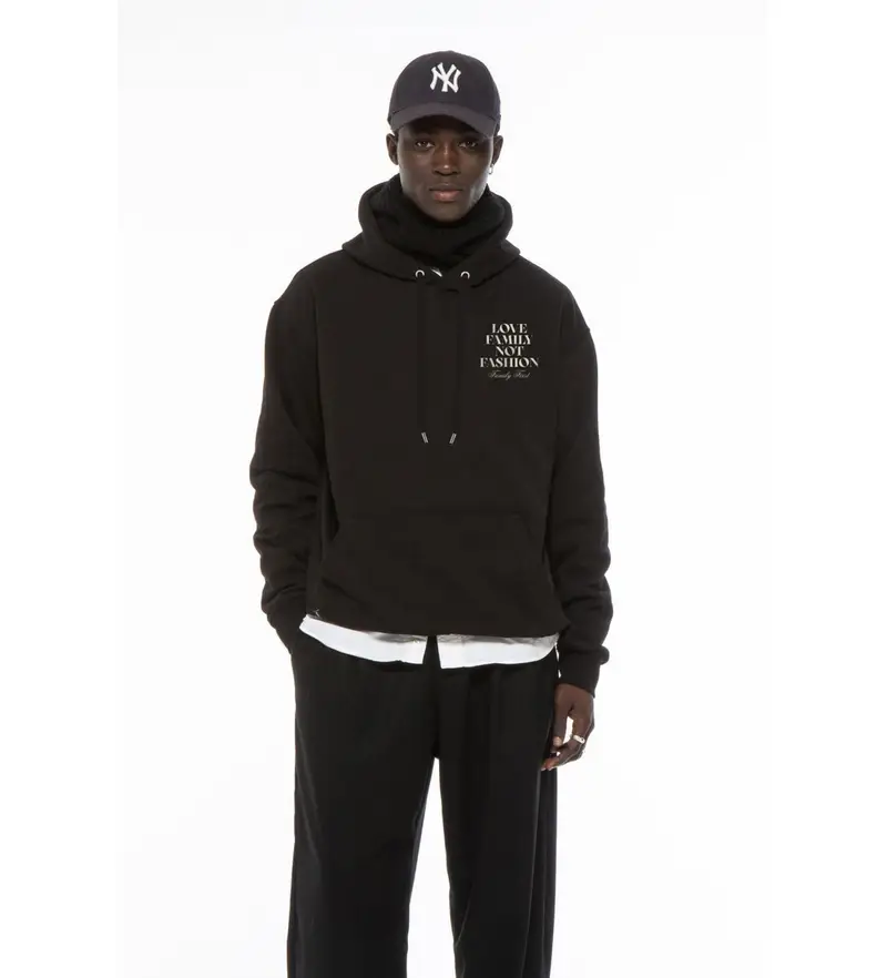 per uomo HS2503 Felpa nera LFNF (S), Nero, Casual, Cotone