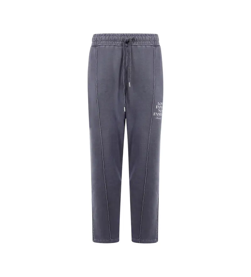 Family First Pantaloni jogger blu vintage uomo in cotone