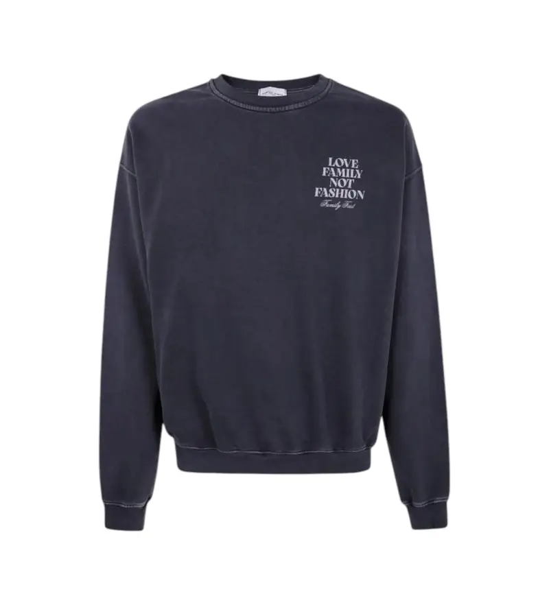 Family First Felpa blu navy uomo in cotone vintage