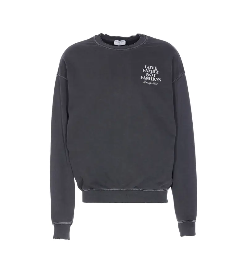 Family First Felpa nera uomo in cotone vintage