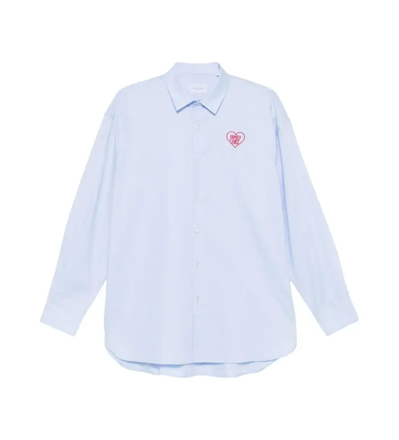 per uomo SHS2501 Camicia Cuore Blu (L), Casual, Cotone, Manica lunga