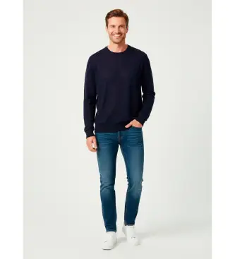 per uomo SWF2502 Maglia con logo della Marina (M), Casual, Lana, Navy Blu