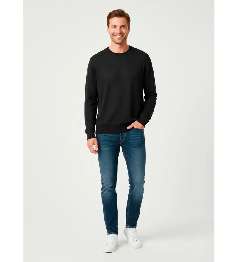 per uomo SWF2502 Maglia con logo nero (S), Casual, Lana