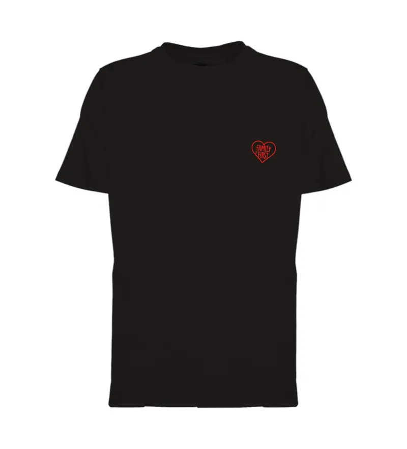 per uomo TS2402 Maglietta Cuore Nero (S), Casual, Manica corta