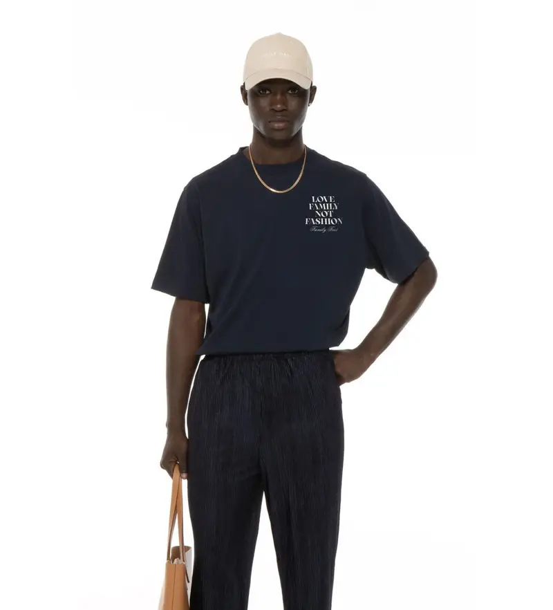 per uomo TS2503 Maglietta blu navy LFNF (S), Casual, Cotone, Manica corta