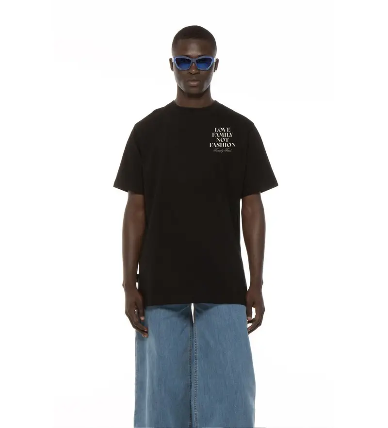 per uomo TS2503 Maglietta nera LFNF (S), Nero, Casual, Cotone, Manica corta