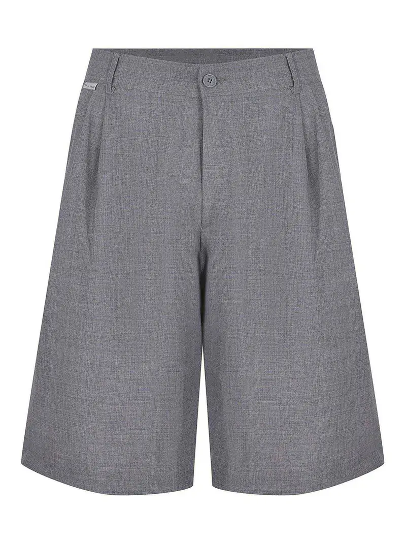 Shorts fatti di una miscela di lana Grigio