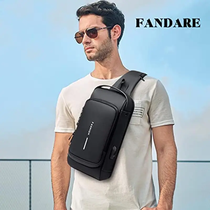 FANDARE Borsa a spalla Uomo Nero 815074 miniatura 2