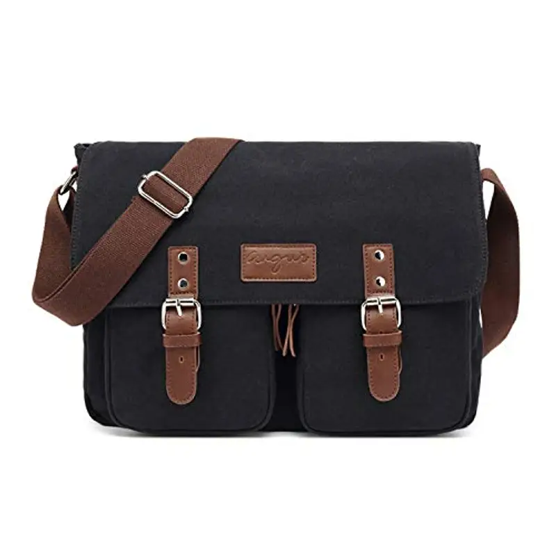 FANDARE Vintage Borse a spalla Borse Messenger di tela Espandibile Crossbody Messenger Bag Uomo Donna Borse per 10.9''