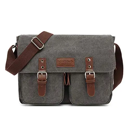 FANDARE Vintage Borse a spalla Borse Messenger di tela Espandibile Crossbody Messenger Bag Uomo Donna Borse per 10.9''