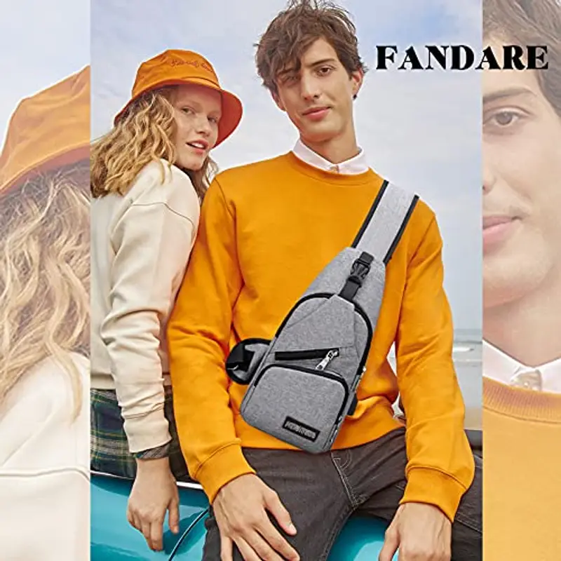 FANDARE Borsa a tracolla Uomo Grigio 816742 miniatura 2