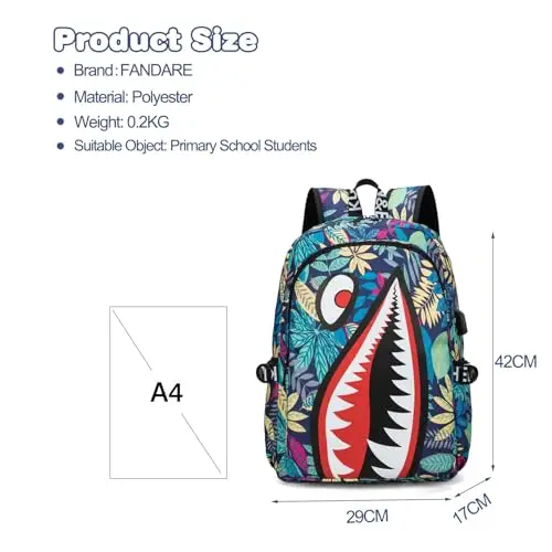 FANDARE Zaino per bambini Ragazzo Zainetto bambino Zainetto Scuola Galaxy Borsa Scuola Zaino leggero con porta di miniatura 3