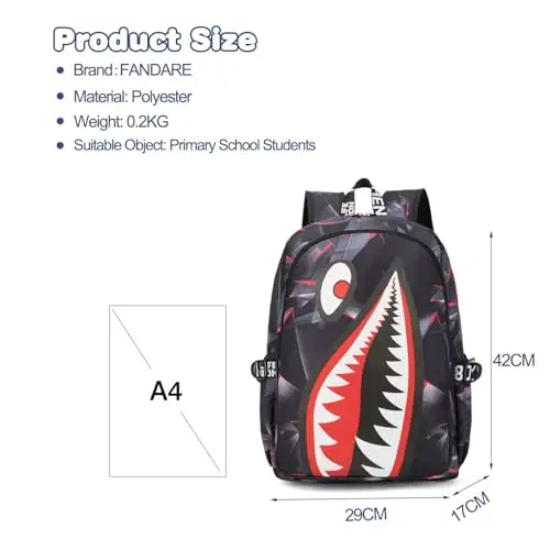 FANDARE Zaino per Bambini Ragazzo Zainetto Scuola Galaxy con Porta di Ricarica USB - Zaino Leggero Casual per miniatura 3