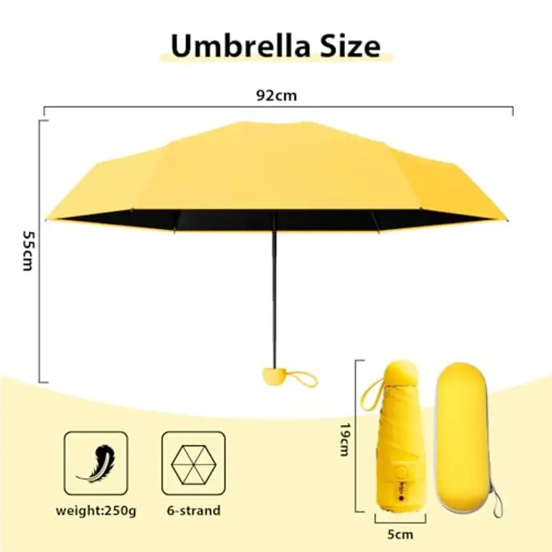 FANSEZQ Ombrello Portatile Antivento e UV, Ombrello da Viaggio Ultraleggero e Compatto, Impermeabile - per Escursioni miniatura 2