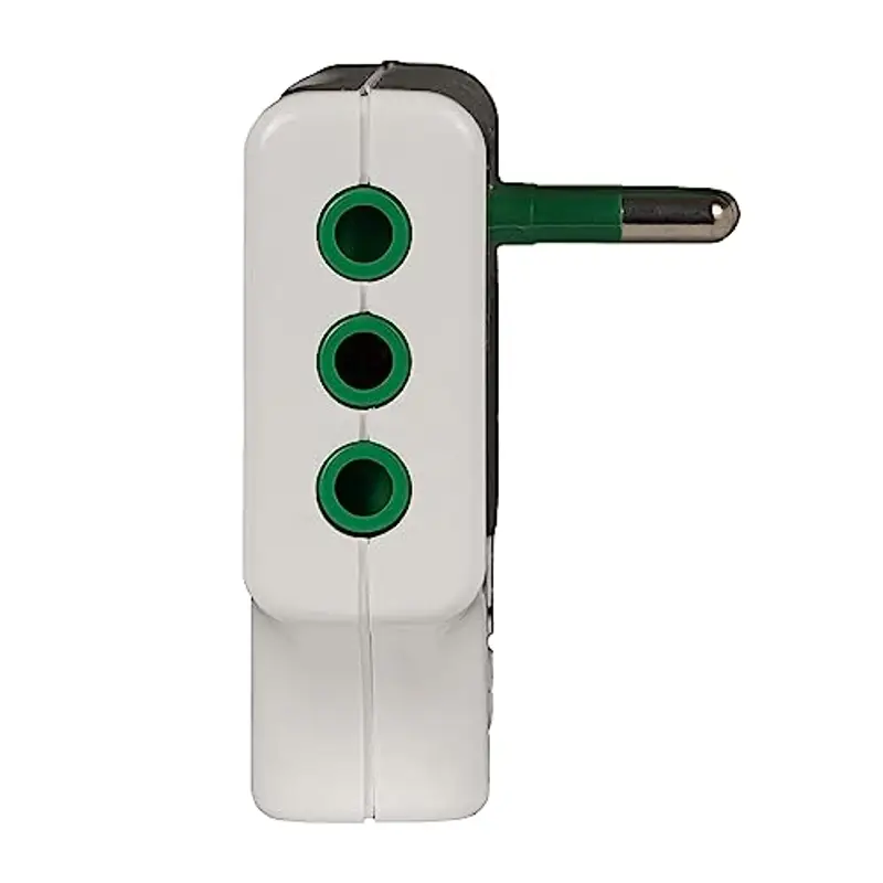 FANTON Adattatore salvaspazio da spina piccola 10A a 3 spine piccole 10A, colore bianco miniatura 3