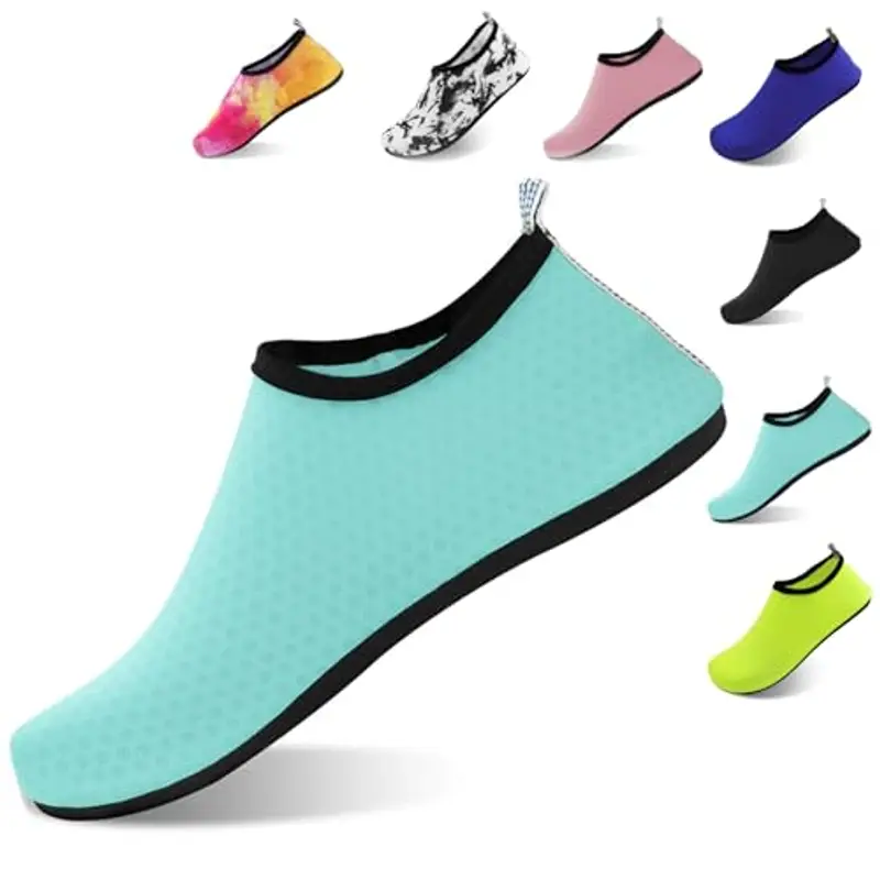 FANWINKJ Scarpe da Bagno, Scarpe da Yoga, Scarpe da Acqua Traspiranti e alla Moda per la Spiaggia, Sport, Surf e Nuoto, Uomini e Donne, Blu marino-36-37