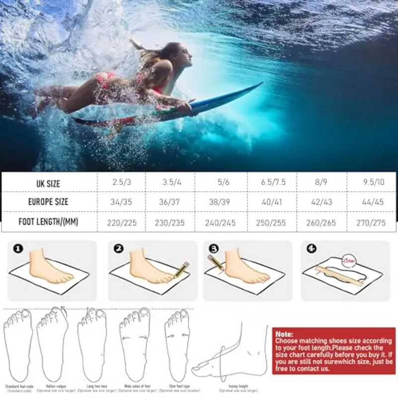 FANWINKJ Scarpe da Nuoto, Scarpe da Yoga, Scarpe da Acqua Traspiranti ed Eleganti per Spiaggia, Sport, Surf e Nuoto miniatura 2
