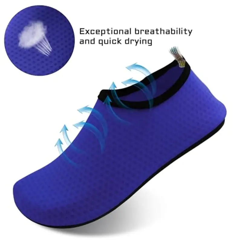 FANWINKJ Scarpe da Nuoto, Scarpe da Yoga, Scarpe da Acqua Traspiranti ed Eleganti per Spiaggia, Sport, Surf e Nuoto, Uomini e Donne, blu-44-45 miniatura 3