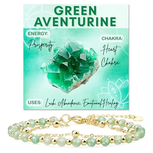 Farfume Avventurina Verde Bracciale Pietre Naturali per Donna Perle in Pietra Naturale da 4mm Gemme Lavorate a Mano