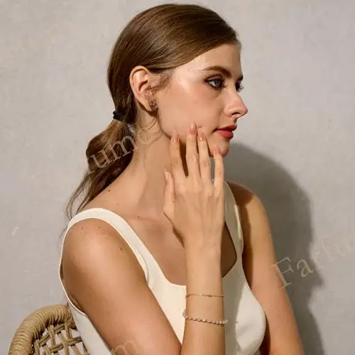 Farfume Quarzo Rosa Bracciale Pietre Naturali per Donna Perle in Pietra Naturale da 4mm Gemme Lavorate a Mano Gioielli miniatura 3