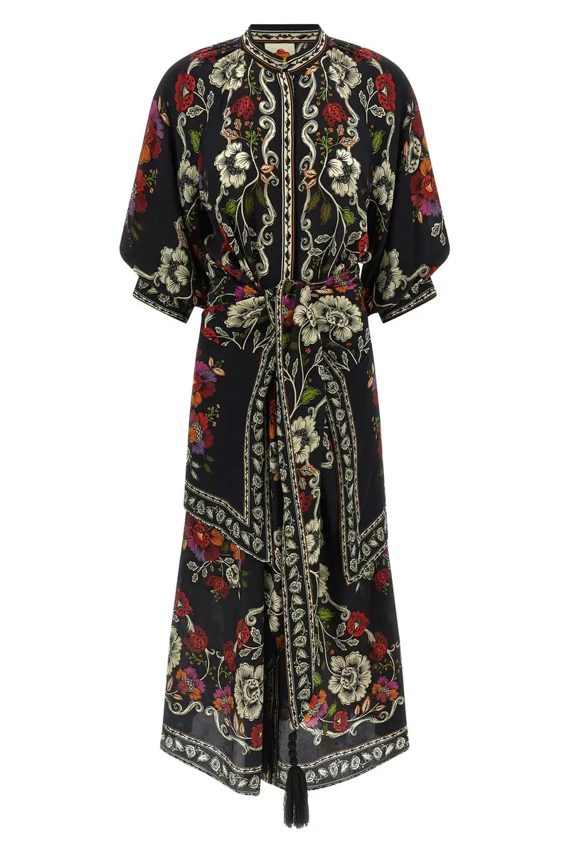 Abito Rococò Flowers Nero