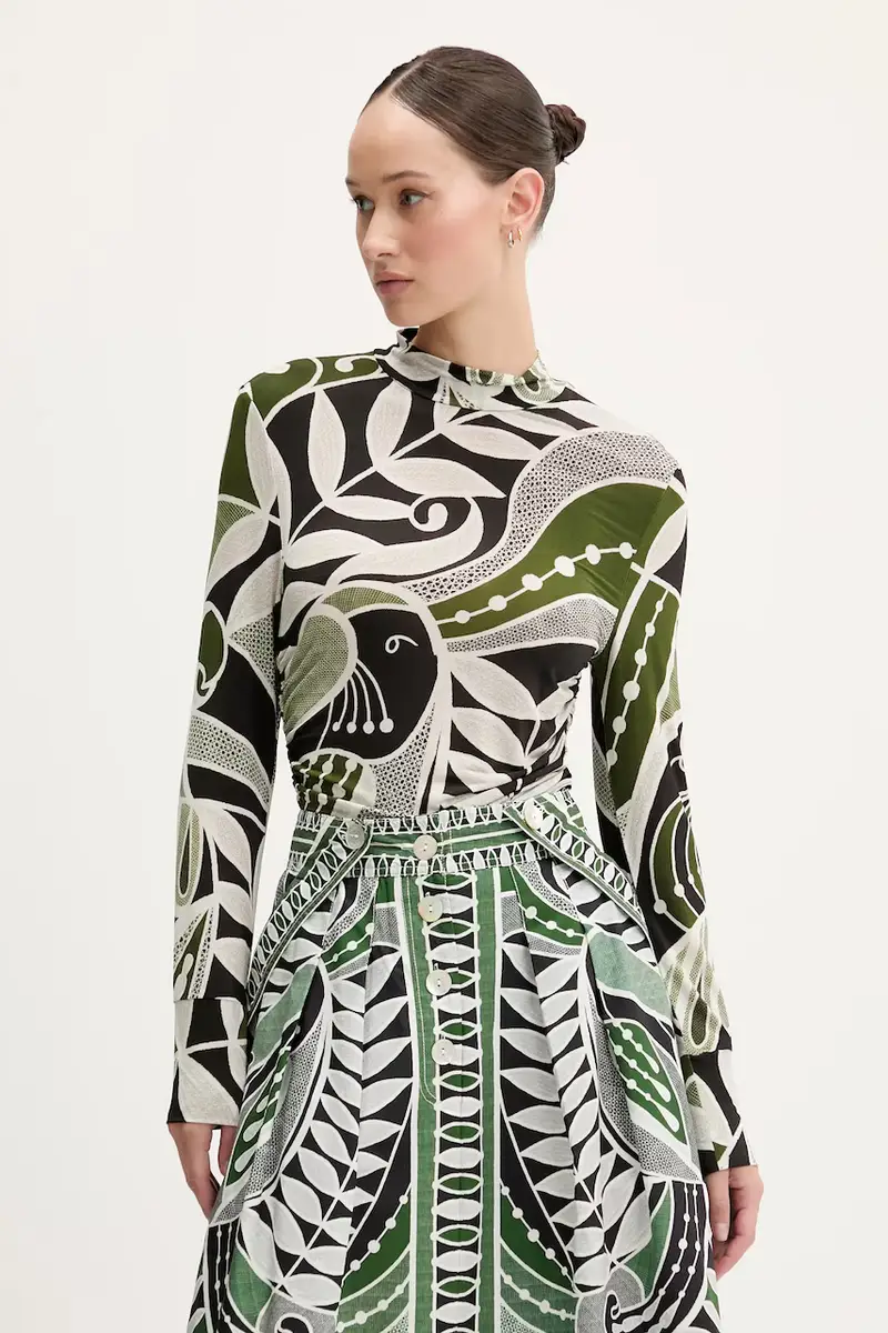 camicia a maniche lunghe colore verde 329045