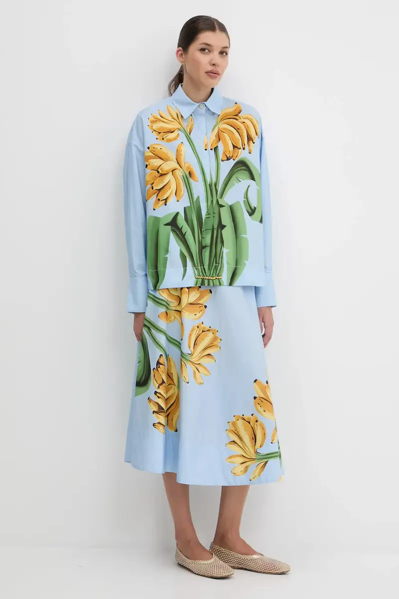 gonna in cotone Blu miniatura 2