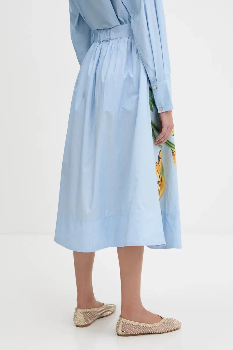 gonna in cotone Blu miniatura 3