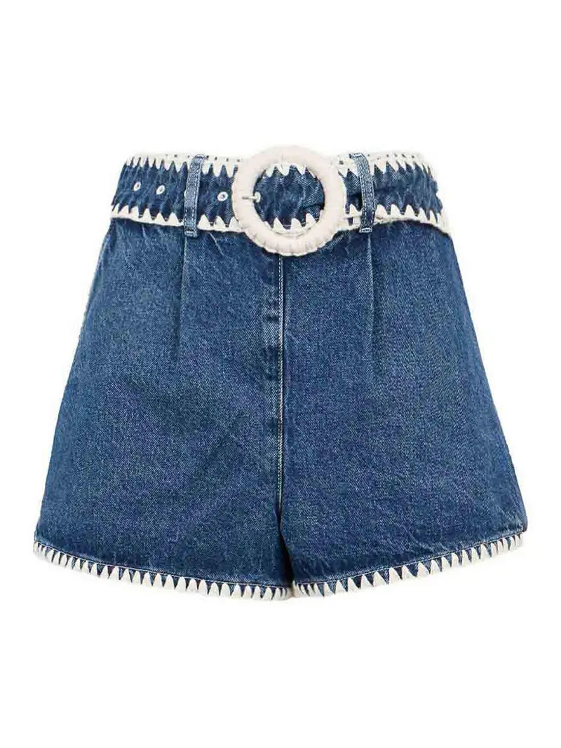 Shorts in denim Blu
