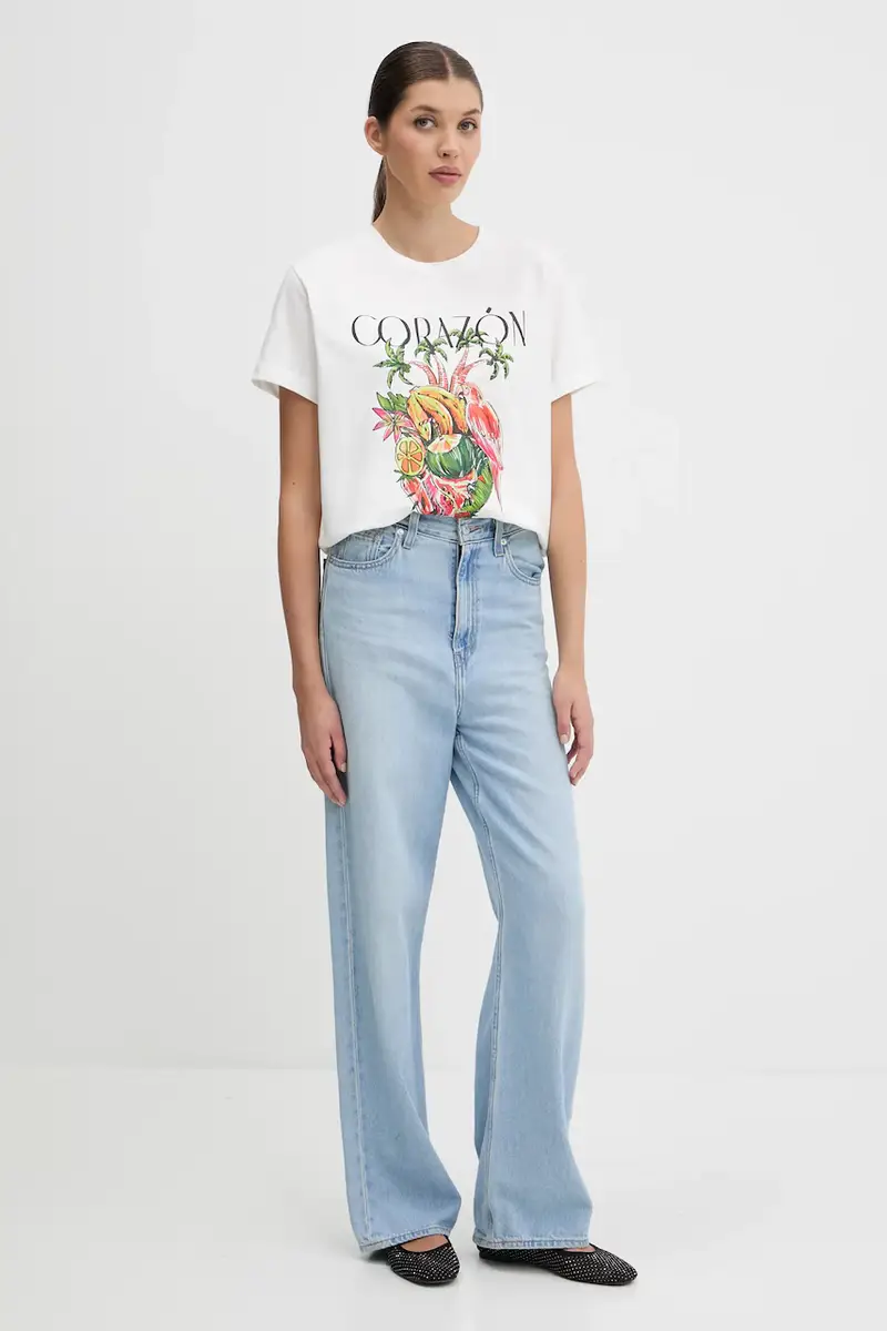 Farm Rio T-shirt Donna Bianco 3840567 miniatura 2