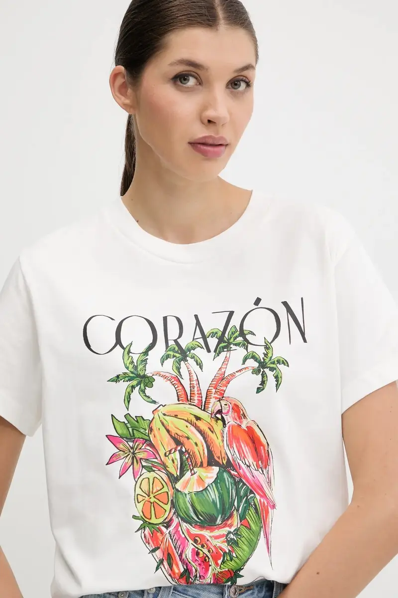 Farm Rio T-shirt Donna Bianco 3840567 miniatura 4