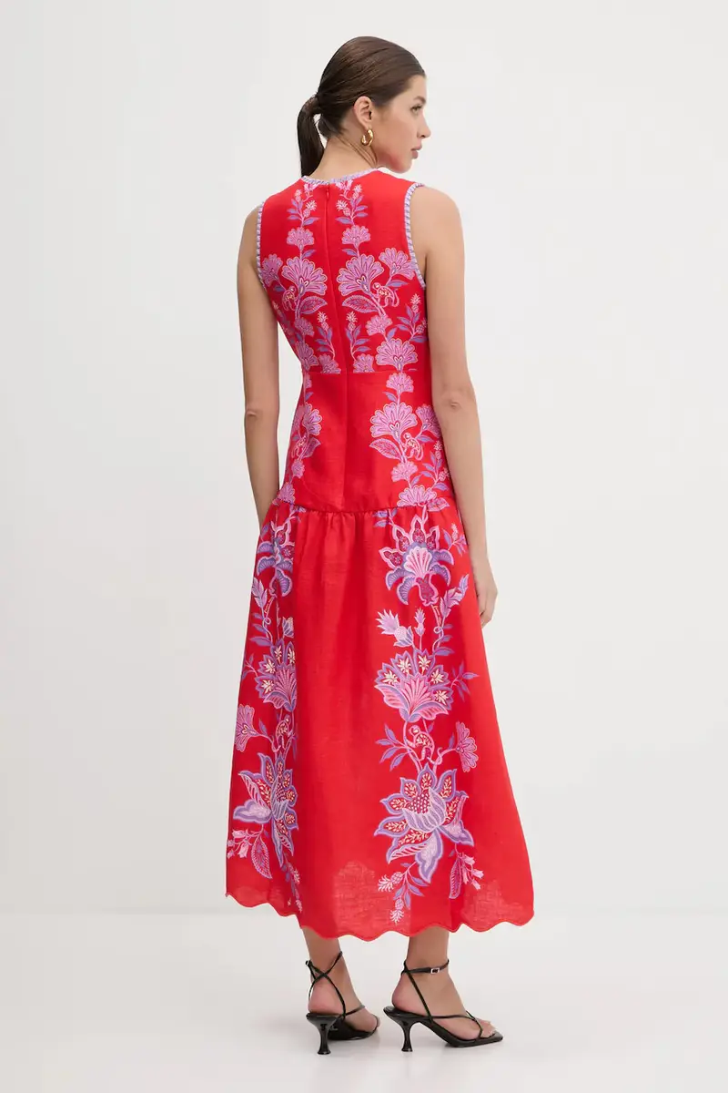 vestito di lino colore rosso 336269 miniatura 3