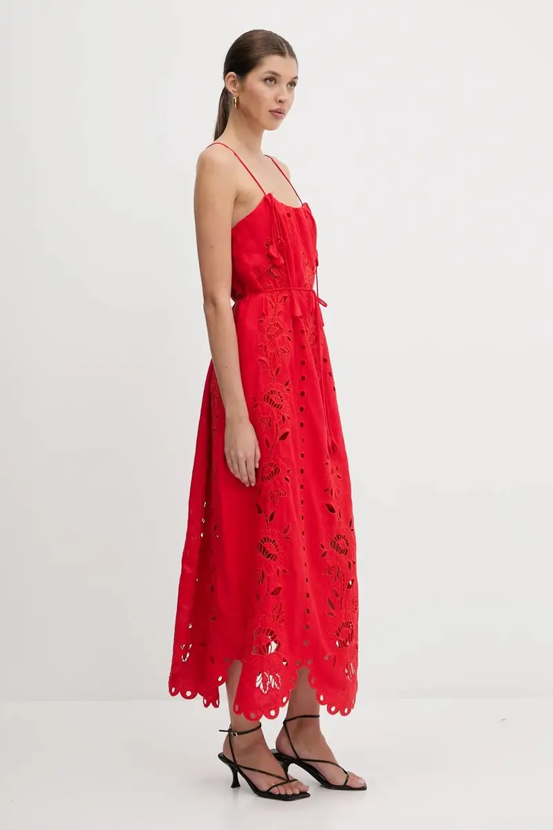 vestito di lino colore rosso 336561 miniatura 2