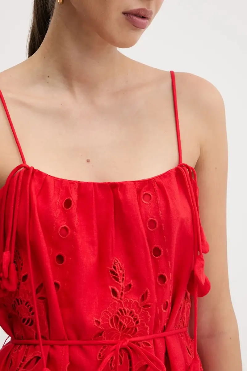 vestito di lino colore rosso 336561 miniatura 5